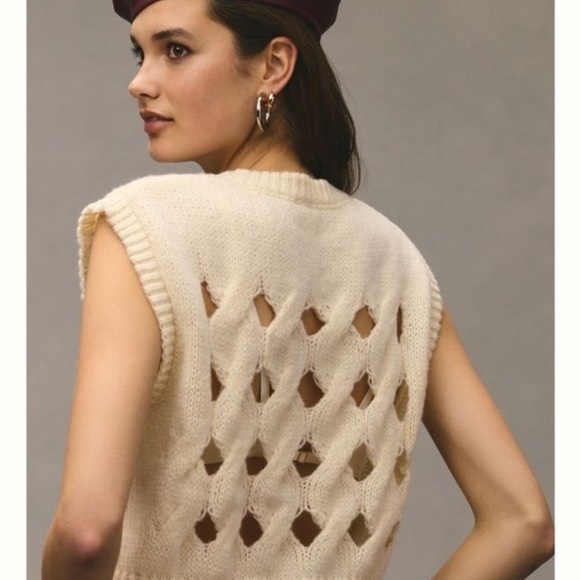 Anthropologie Pilcro Cutout Knit Vest ONE SIZE - Picture 2 of 7